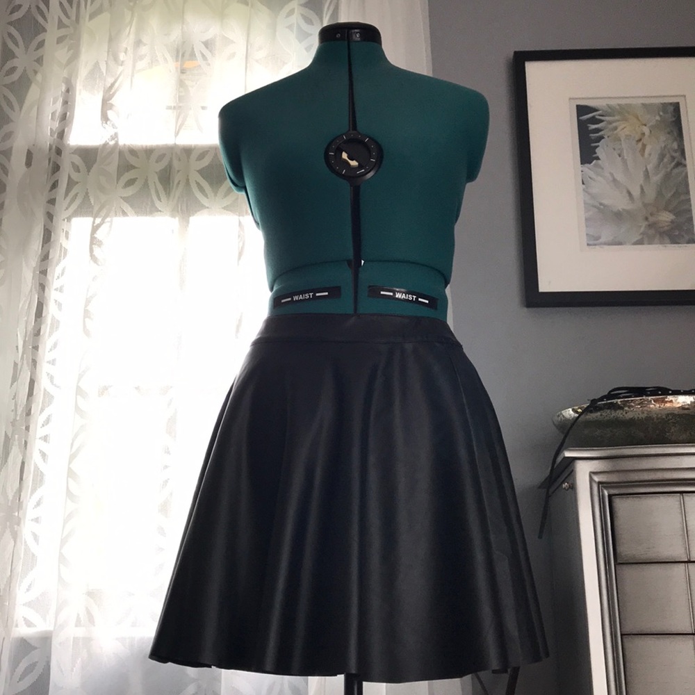 Black Faux Leather Skirt